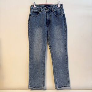 Cavalli Class High Rise Straight Leg Ankle Mom Jeans Light Wash Womens Size 27